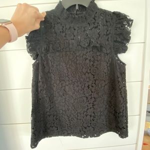 AnnTaylor Lace Babydoll top w/button closure back.